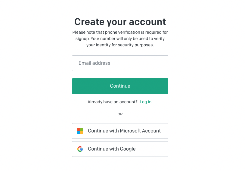 ChatGPT account creation screenshot